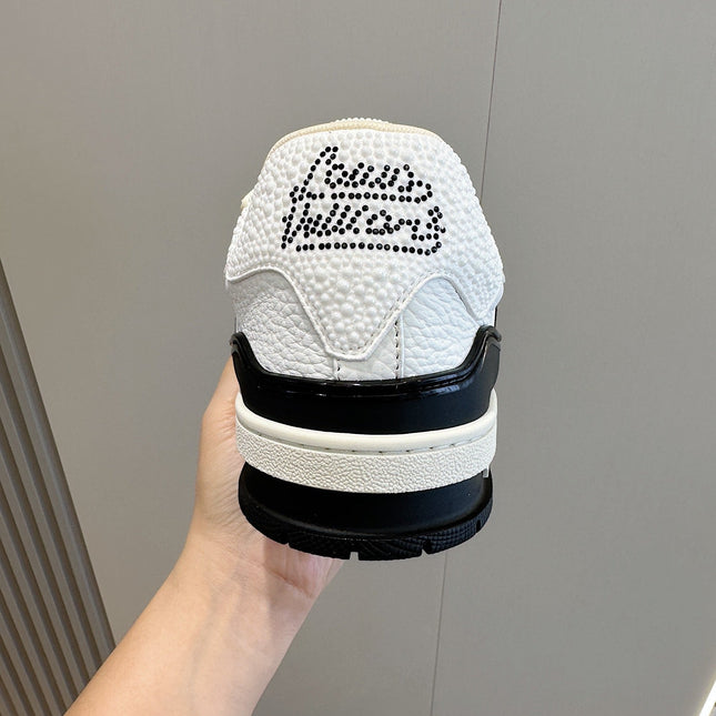 LV TRAINER BLACK DAMIER MIX WHITE GRAINED CALFSKIN