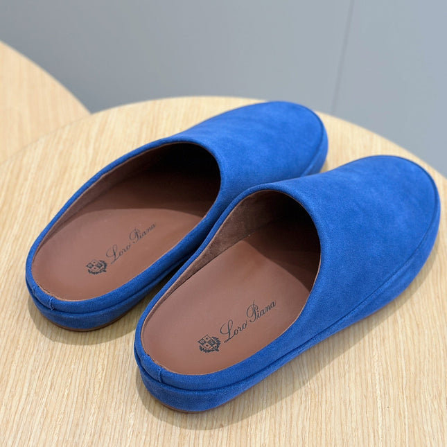 LP TOMORI SABOT MULES COBALT SUEDE