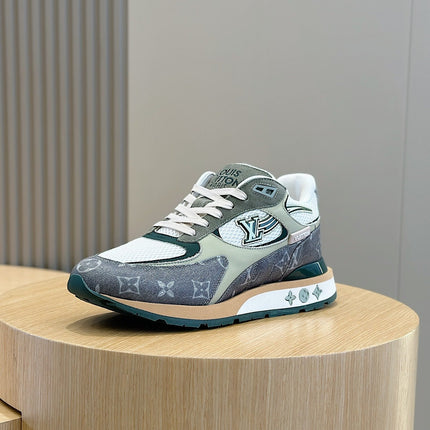 LV RUN AWAY SNEAKERS IN GREY MESH FABRIC AND SUEDE