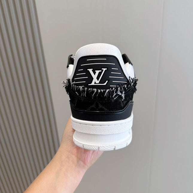 LV TRAINER SNEAKER BLACK MONOGRAM DENIM