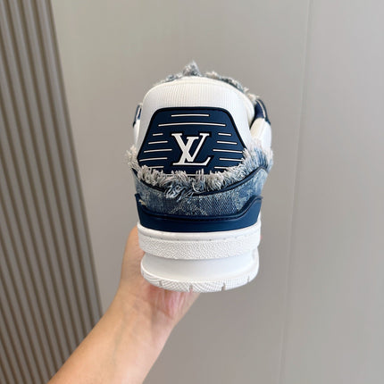 LV TRAINER SNEAKER CERULEAN BLUE MONOGRAM DENIM