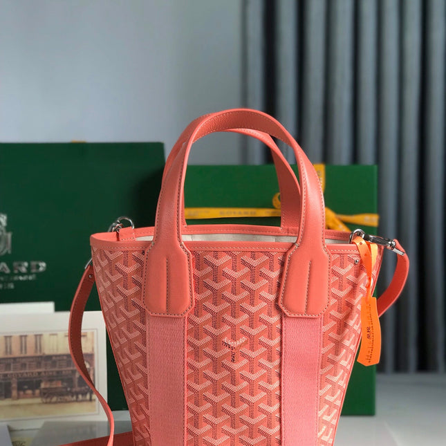 SMALL BELHARRA 24 IN PINK GOYARDINE CANVAS AND LAMBSKIN