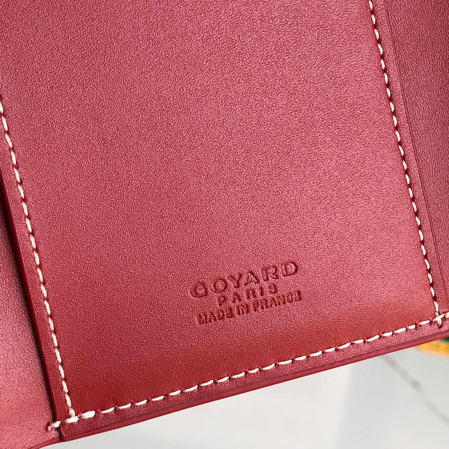 SAINT-GABRIEL WALLET 12 IN CLASSIC RED CALFSKIN AND GOYARDINE CANVAS