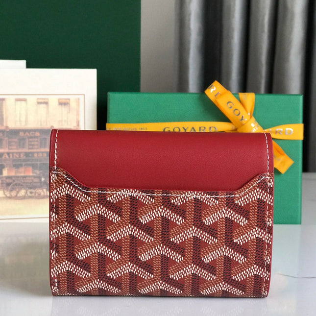 SAINT-GABRIEL WALLET 12 IN CLASSIC RED CALFSKIN AND GOYARDINE CANVAS