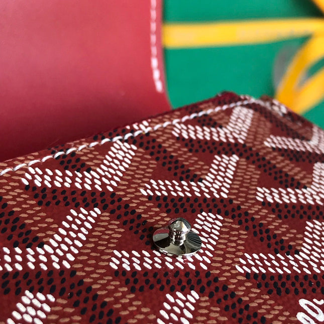SAINT-GABRIEL WALLET 12 IN CLASSIC RED CALFSKIN AND GOYARDINE CANVAS