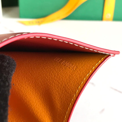 SAINT-GABRIEL WALLET 12 IN CLASSIC RED CALFSKIN AND GOYARDINE CANVAS