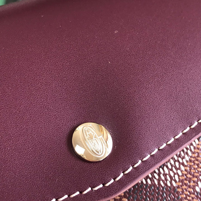 SAINT-GABRIEL WALLET 12 IN WINE RED CALFSKIN AND GOYARDINE CANVAS
