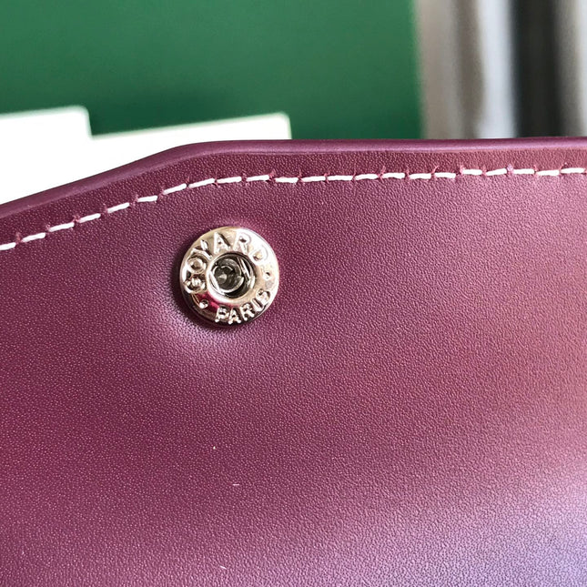 SAINT-GABRIEL WALLET 12 IN WINE RED CALFSKIN AND GOYARDINE CANVAS