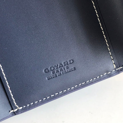 SAINT-GABRIEL WALLET 12 IN NAVY BLUE CALFSKIN AND GOYARDINE CANVAS