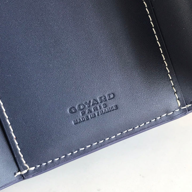 SAINT-GABRIEL WALLET 12 IN NAVY BLUE CALFSKIN AND GOYARDINE CANVAS