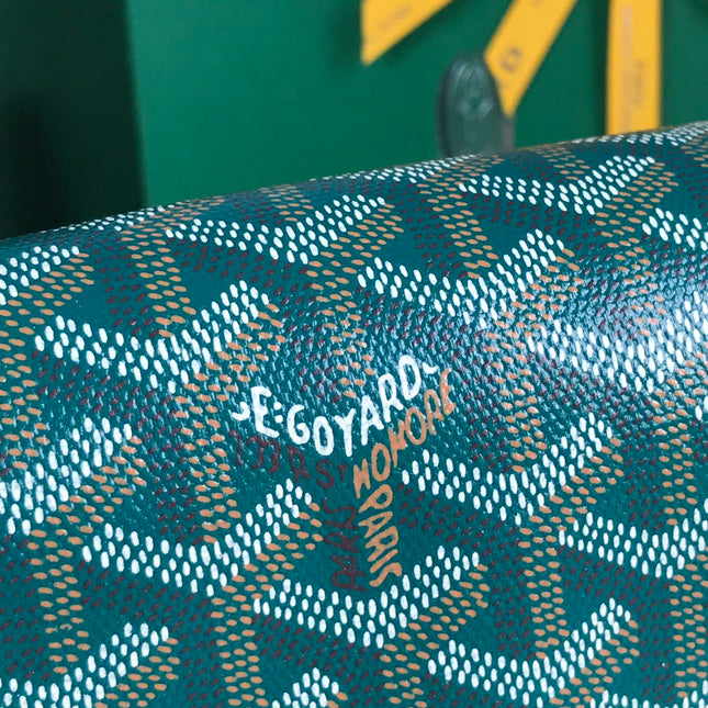 GRAND BLEU 16 IN GREEN GOYARDINE CANVAS AND LAMBSKIN