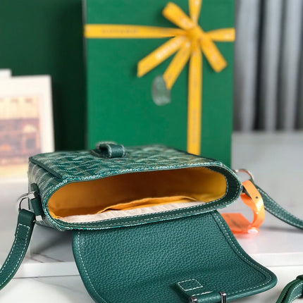 GRAND BLEU 16 IN GREEN GOYARDINE CANVAS AND LAMBSKIN