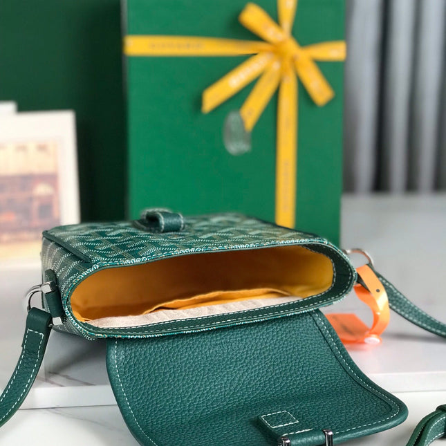 GRAND BLEU 16 IN GREEN GOYARDINE CANVAS AND LAMBSKIN