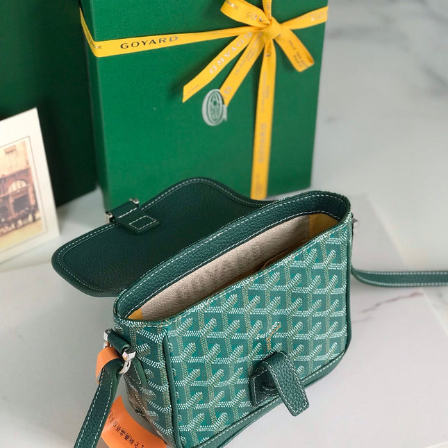 GRAND BLEU 16 IN GREEN GOYARDINE CANVAS AND LAMBSKIN