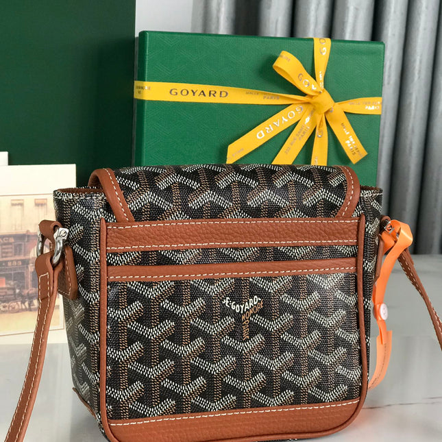 GRAND BLEU 16 IN BLACK GOYARDINE CANVAS AND TAN LAMBSKIN