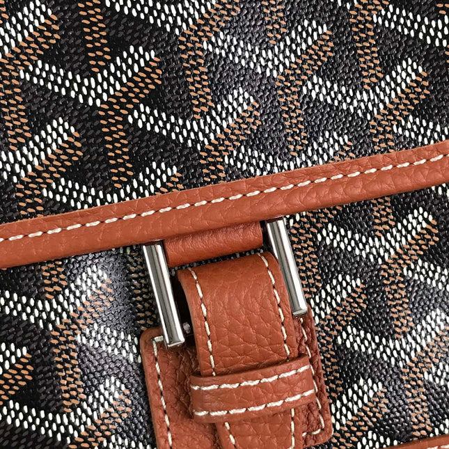 GRAND BLEU 16 IN BLACK GOYARDINE CANVAS AND TAN LAMBSKIN