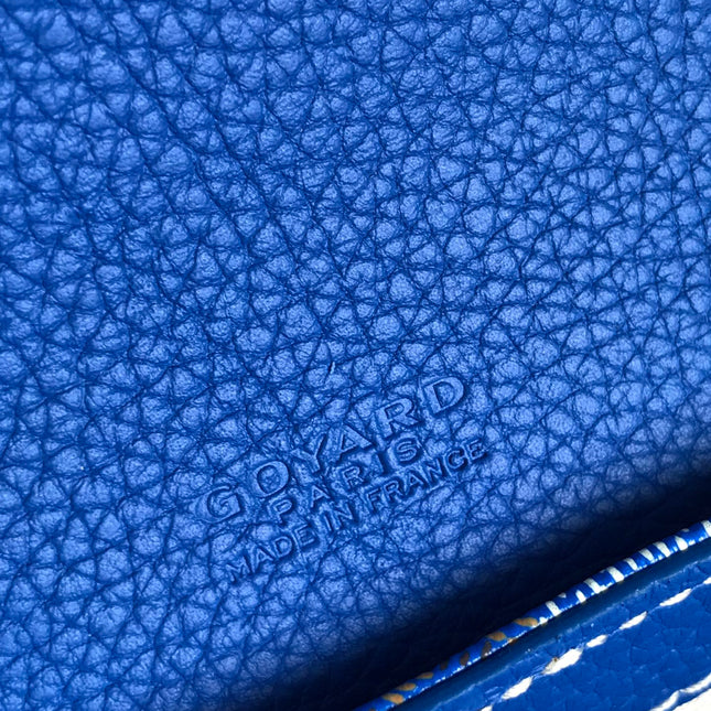 GRAND BLEU 16 IN SAPPHIRE BLUE GOYARDINE CANVAS AND LAMBSKIN