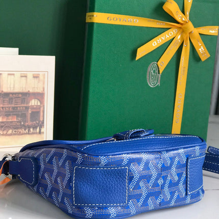 GRAND BLEU 16 IN SAPPHIRE BLUE GOYARDINE CANVAS AND LAMBSKIN
