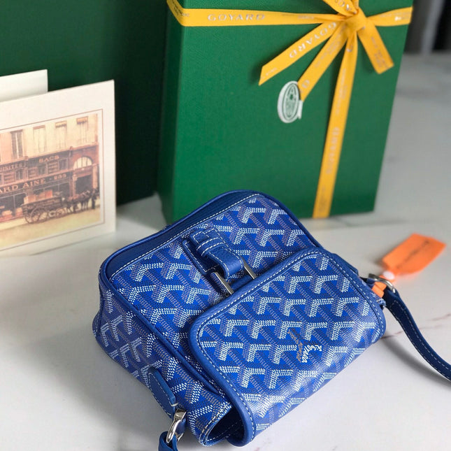GRAND BLEU 16 IN SAPPHIRE BLUE GOYARDINE CANVAS AND LAMBSKIN