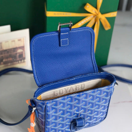 GRAND BLEU 16 IN SAPPHIRE BLUE GOYARDINE CANVAS AND LAMBSKIN