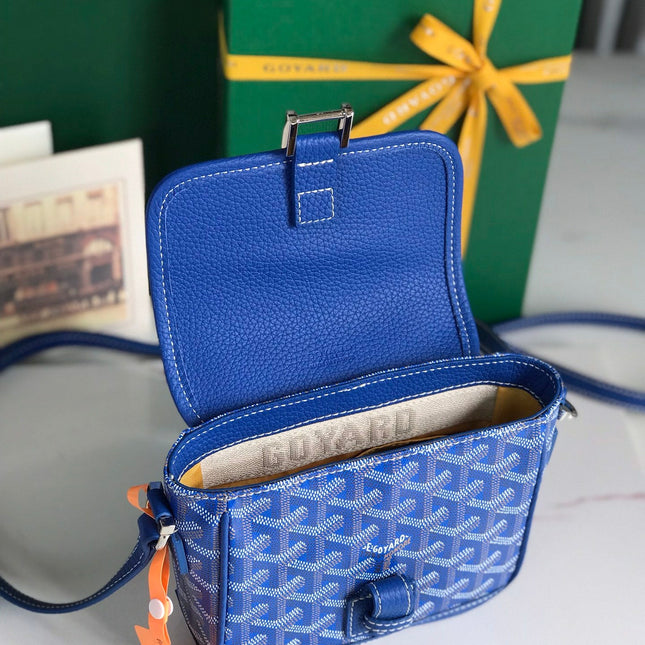 GRAND BLEU 16 IN SAPPHIRE BLUE GOYARDINE CANVAS AND LAMBSKIN