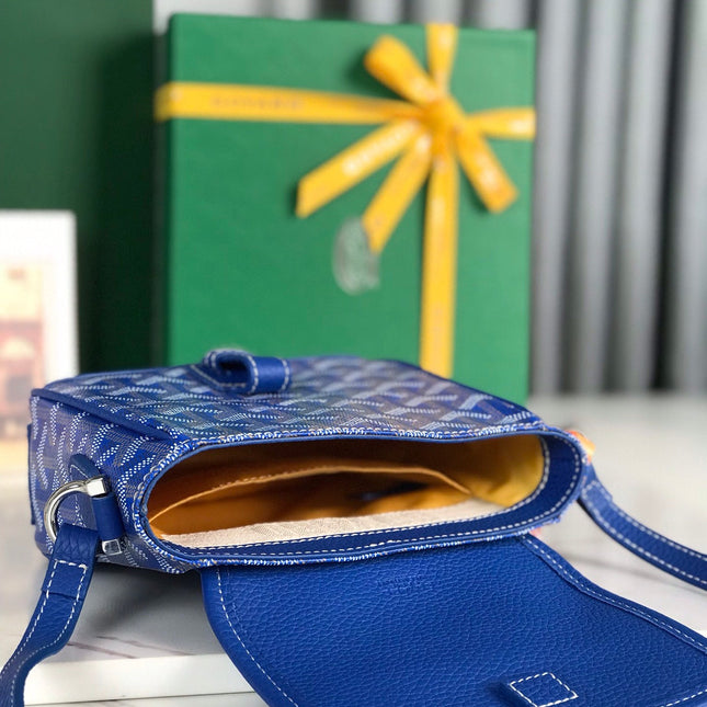 GRAND BLEU 16 IN SAPPHIRE BLUE GOYARDINE CANVAS AND LAMBSKIN