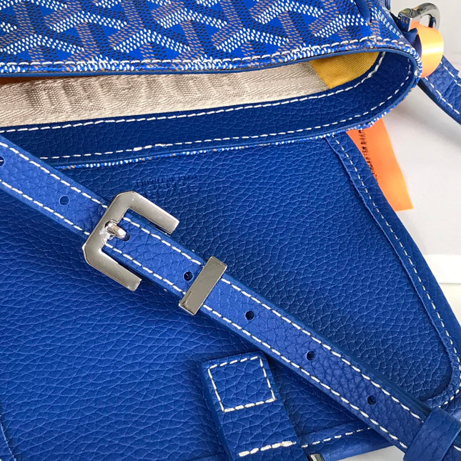GRAND BLEU 16 IN SAPPHIRE BLUE GOYARDINE CANVAS AND LAMBSKIN