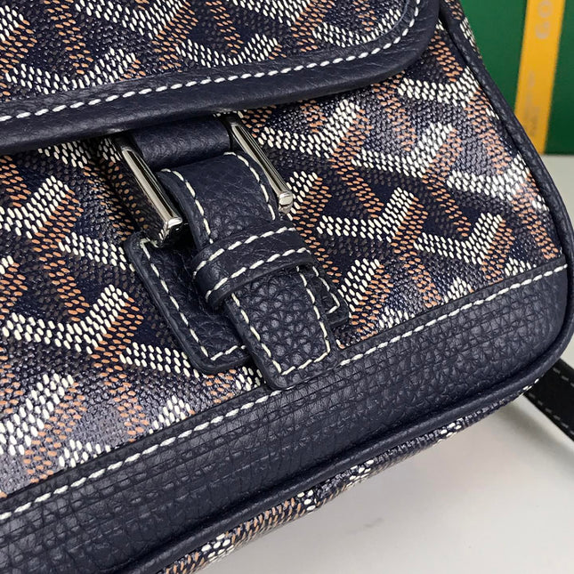 GRAND BLEU 16 IN NAVY BLUE GOYARDINE CANVAS AND LAMBSKIN