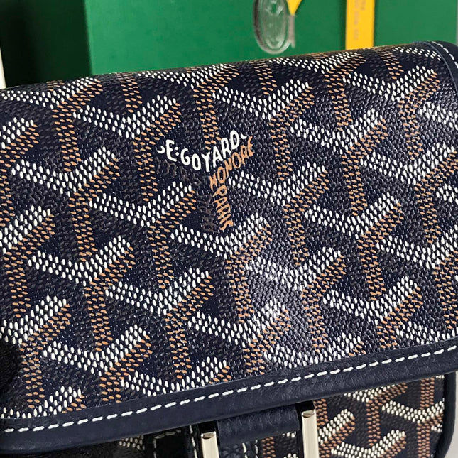 GRAND BLEU 16 IN NAVY BLUE GOYARDINE CANVAS AND LAMBSKIN