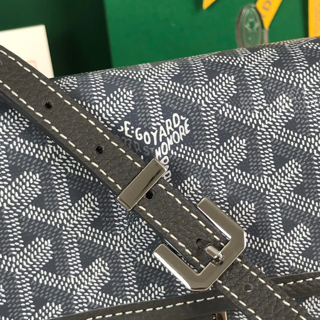 GRAND BLEU 16 IN GRAY GOYARDINE CANVAS AND LAMBSKIN