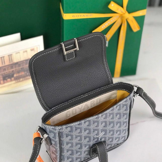 GRAND BLEU 16 IN GRAY GOYARDINE CANVAS AND LAMBSKIN