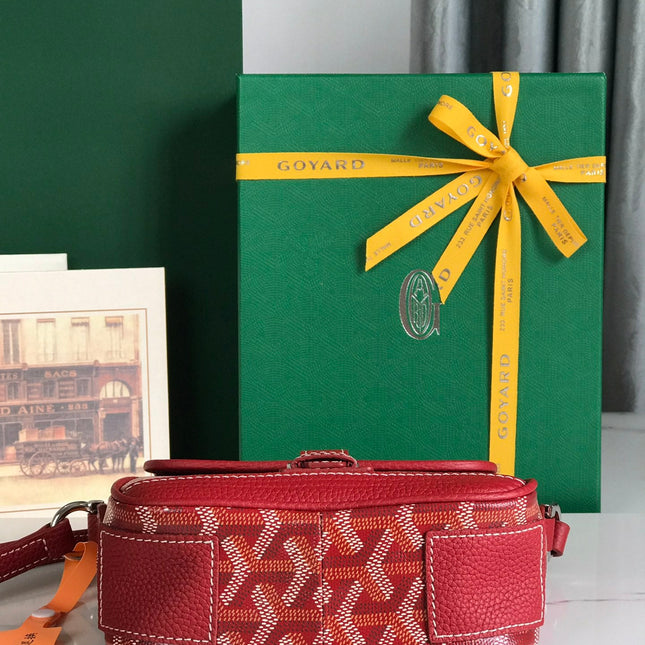 GRAND BLEU 16 IN CLASSIC RED GOYARDINE CANVAS AND LAMBSKIN