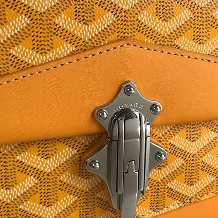 DUCHESSE MARIE-CAROLINE BAG 25 IN YELLOW GOYARDINE CANVAS AND SMOOTH CALFSKIN