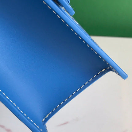 DUCHESSE MARIE-CAROLINE BAG 25 IN SAPPHIRE BLUE GOYARDINE CANVAS AND SMOOTH CALFSKIN