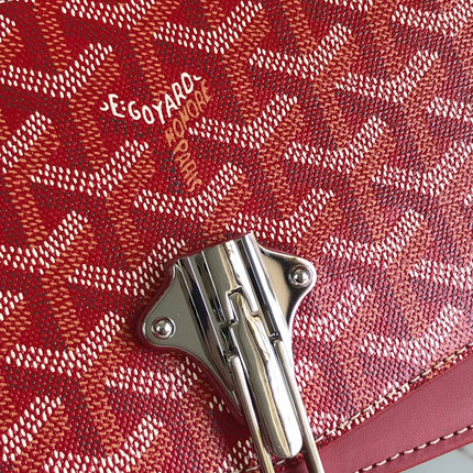 DUCHESSE MARIE-CAROLINE BAG 25 IN RED GOYARDINE CANVAS AND SMOOTH CALFSKIN