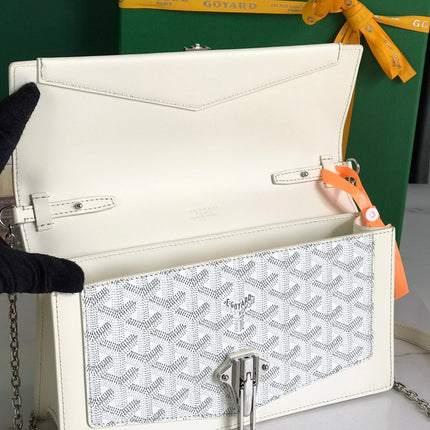 DUCHESSE MARIE-CAROLINE BAG 25 IN WHITE GOYARDINE CANVAS AND SMOOTH CALFSKIN