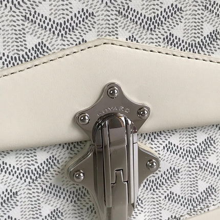 DUCHESSE MARIE-CAROLINE BAG 25 IN WHITE GOYARDINE CANVAS AND SMOOTH CALFSKIN