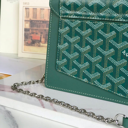 DUCHESSE MARIE-CAROLINE BAG 25 IN GREEN GOYARDINE CANVAS AND SMOOTH CALFSKIN