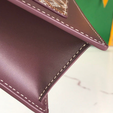 DUCHESSE MARIE-CAROLINE BAG 25 IN WINE RED GOYARDINE CANVAS AND SMOOTH CALFSKIN