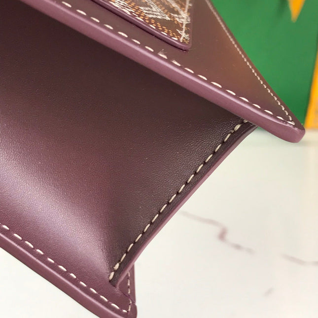 DUCHESSE MARIE-CAROLINE BAG 25 IN WINE RED GOYARDINE CANVAS AND SMOOTH CALFSKIN