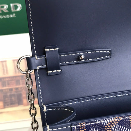 DUCHESSE MARIE-CAROLINE BAG 25 IN NAVY BLUE GOYARDINE CANVAS AND SMOOTH CALFSKIN