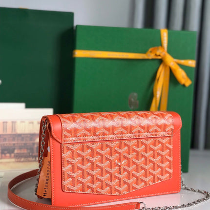 DUCHESSE MARIE-CAROLINE BAG 25 IN ORANGE GOYARDINE CANVAS AND SMOOTH CALFSKIN