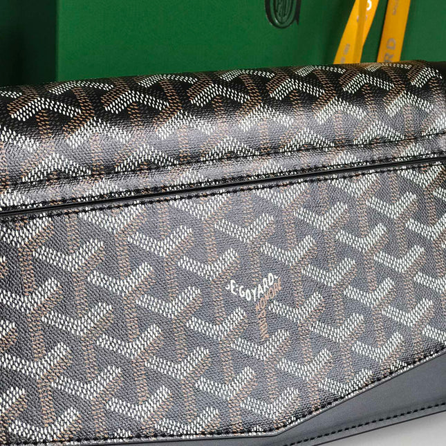 DUCHESSE MARIE-CAROLINE BAG 25 IN BLACK GOYARDINE CANVAS AND SMOOTH CALFSKIN