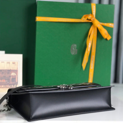 DUCHESSE MARIE-CAROLINE BAG 25 IN BLACK GOYARDINE CANVAS AND SMOOTH CALFSKIN