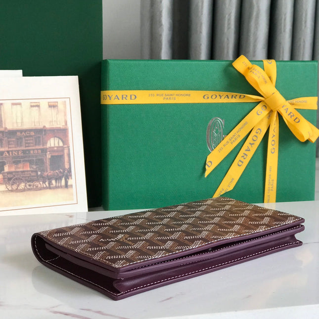 RICHELIEU WALLET 19 IN WINE RED GOYARDINE CANVAS