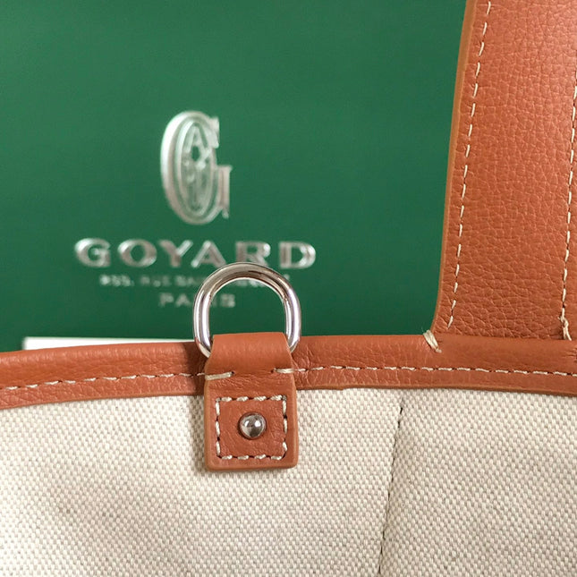 SMALL BELHARRA 24 IN BLACK GOYARDINE CANVAS AND TAN LAMBSKIN