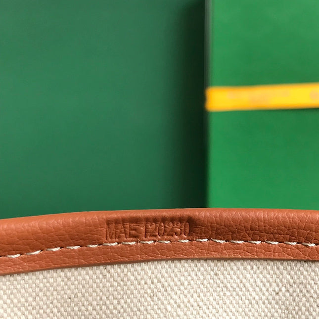 SMALL BELHARRA 24 IN BLACK GOYARDINE CANVAS AND TAN LAMBSKIN