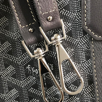 SMALL BELHARRA 24 IN GRAY GOYARDINE CANVAS AND LAMBSKIN