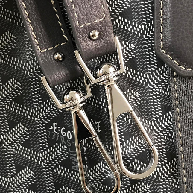 SMALL BELHARRA 24 IN GRAY GOYARDINE CANVAS AND LAMBSKIN