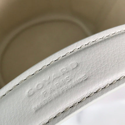 SMALL BELHARRA 24 IN WHITE GOYARDINE CANVAS AND LAMBSKIN